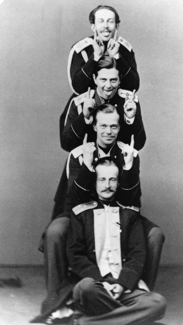 Wielcy książęta Aleksander Aleksandrowicz i Władimir Aleksandrowicz Rosji, c1870-c1875 autorstwa Sergei Lvovich Levitsky