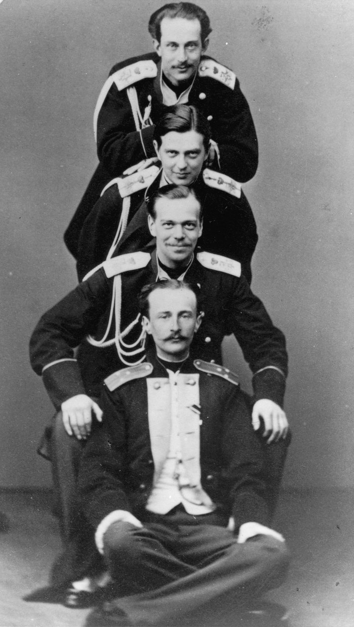Wielcy książęta Aleksander Aleksandrowicz i Władimir Aleksandrowicz Rosji, c1870-c1875 autorstwa Sergei Lvovich Levitsky