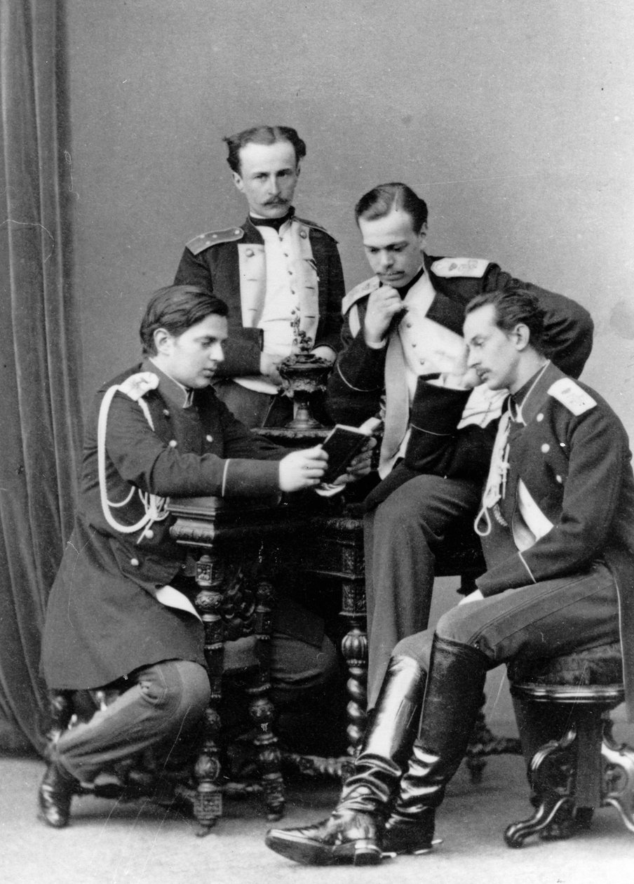 Wielcy książęta Aleksander Aleksandrowicz i Władimir Aleksandrowicz Rosji, c1870-c1875 autorstwa Sergei Lvovich Levitsky