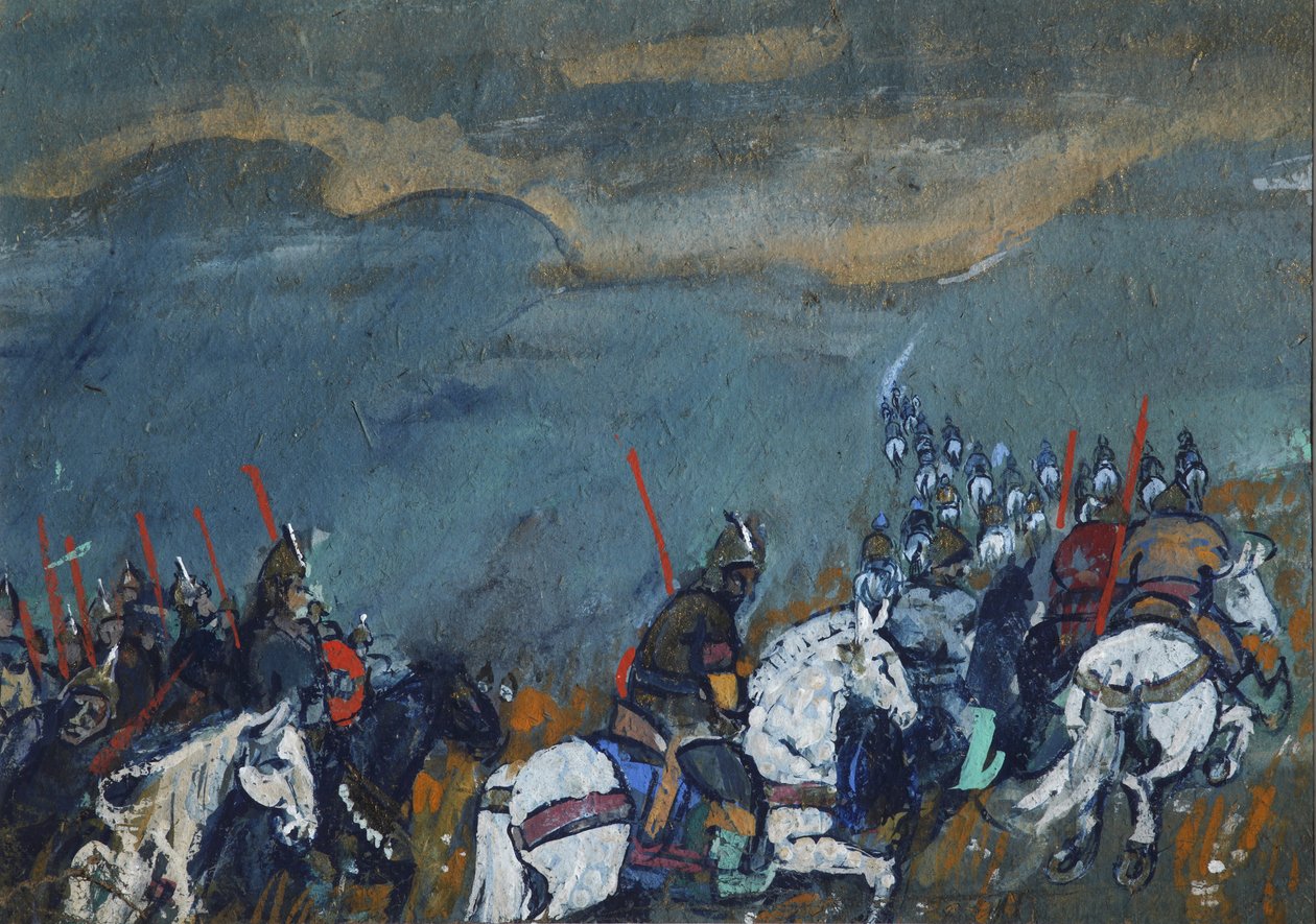 Armia cara Dodona. Ilustracja do bajki Złoty Kogucik A. Puszkina autorstwa Sergei Vasilievich Malyutin