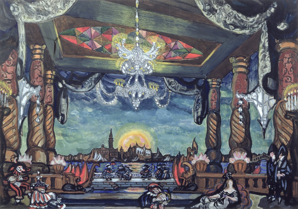 Scenografia do „Opowieści Hoffmanna” Offenbacha autorstwa Sergei Yurevich Sudeikin