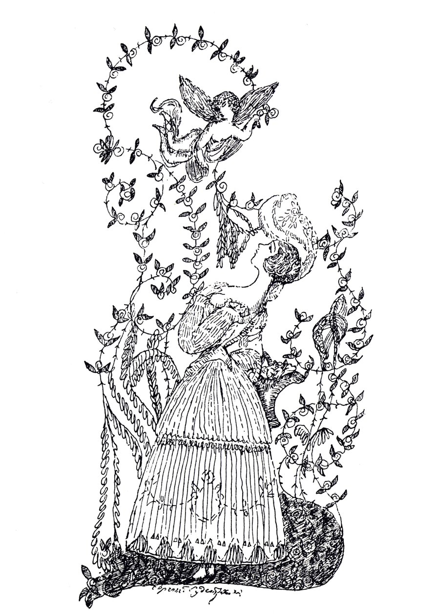Ilustracja do eseju „Niebieska róża” S. Makowskiego, 1907 autorstwa Sergei Yurievich Sudeykin