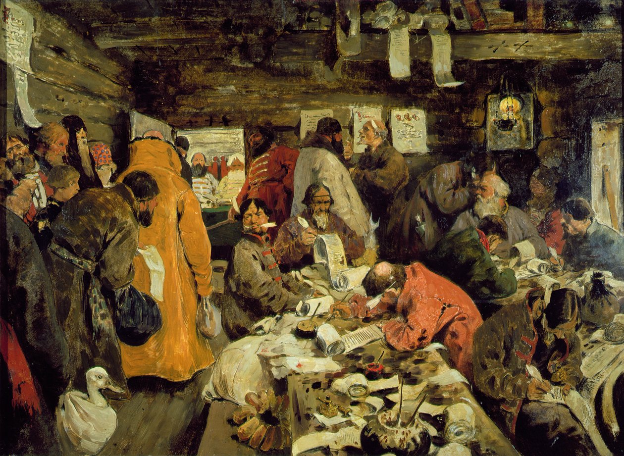 Kancelaria prawna w czasach moskiewskich, 1907 autorstwa Sergej Vasilevic Ivanov