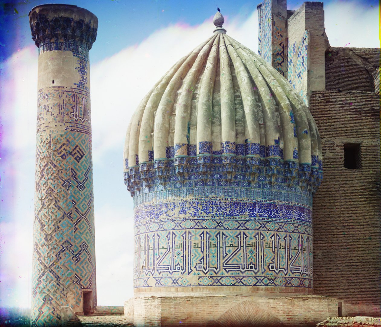 Prawa kopuła meczetu Shir-Dar, Samarkanda, 1905-1915 autorstwa Sergey Prokudin Gorsky