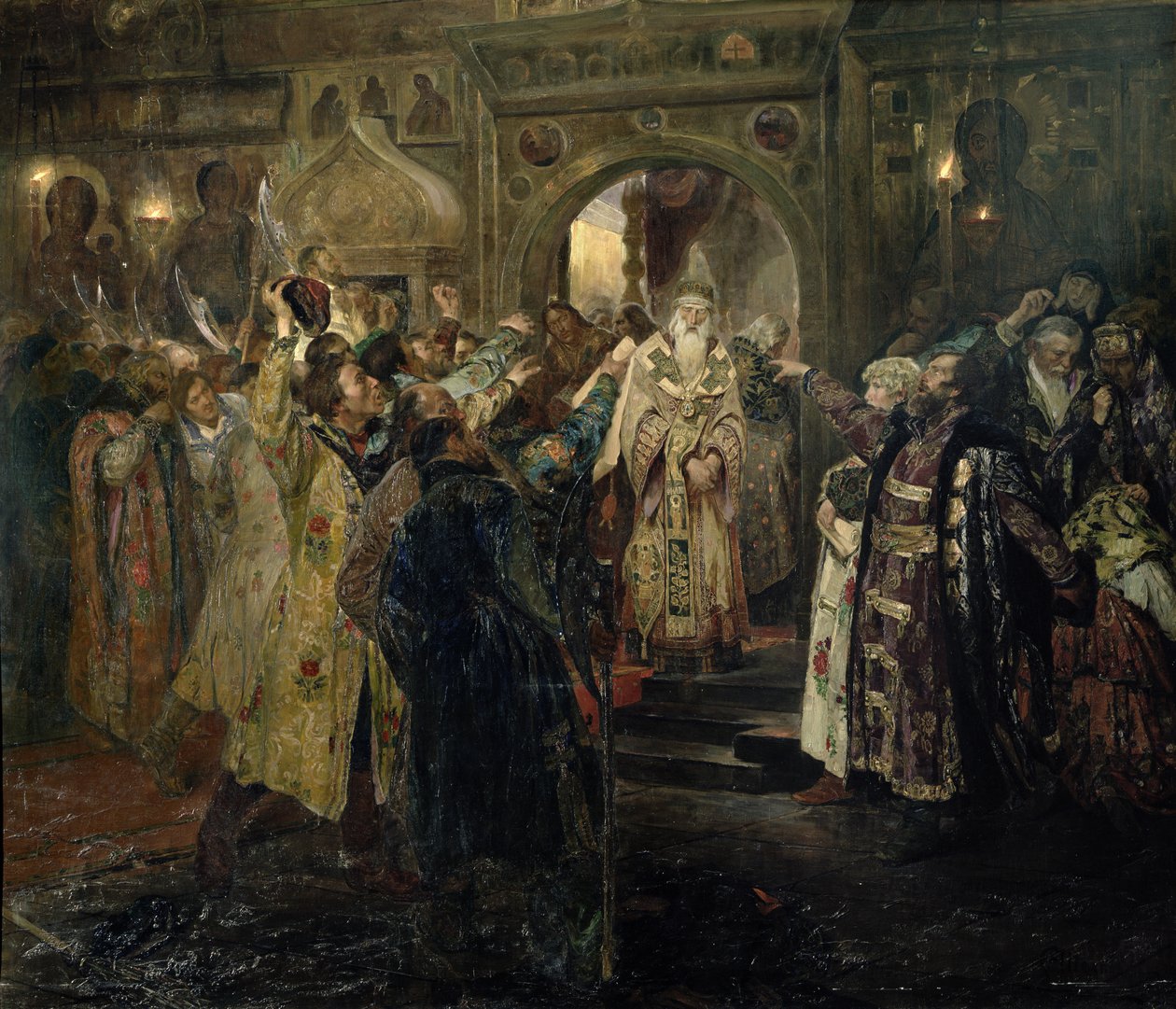 Aresztowanie metropolity Filipa, 1910 autorstwa Sergey Timofeyevich Schelkovy