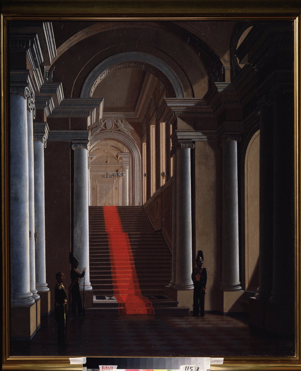 Schody Pałacu Aniczkowa w Sankt Petersburgu. Obraz Siergieja (Sergei, Serguei) Konstantinovich Zaryanko (Zarianko) (1818-1870), olej na płótnie autorstwa Sergey Konstantinovich Zaryanko