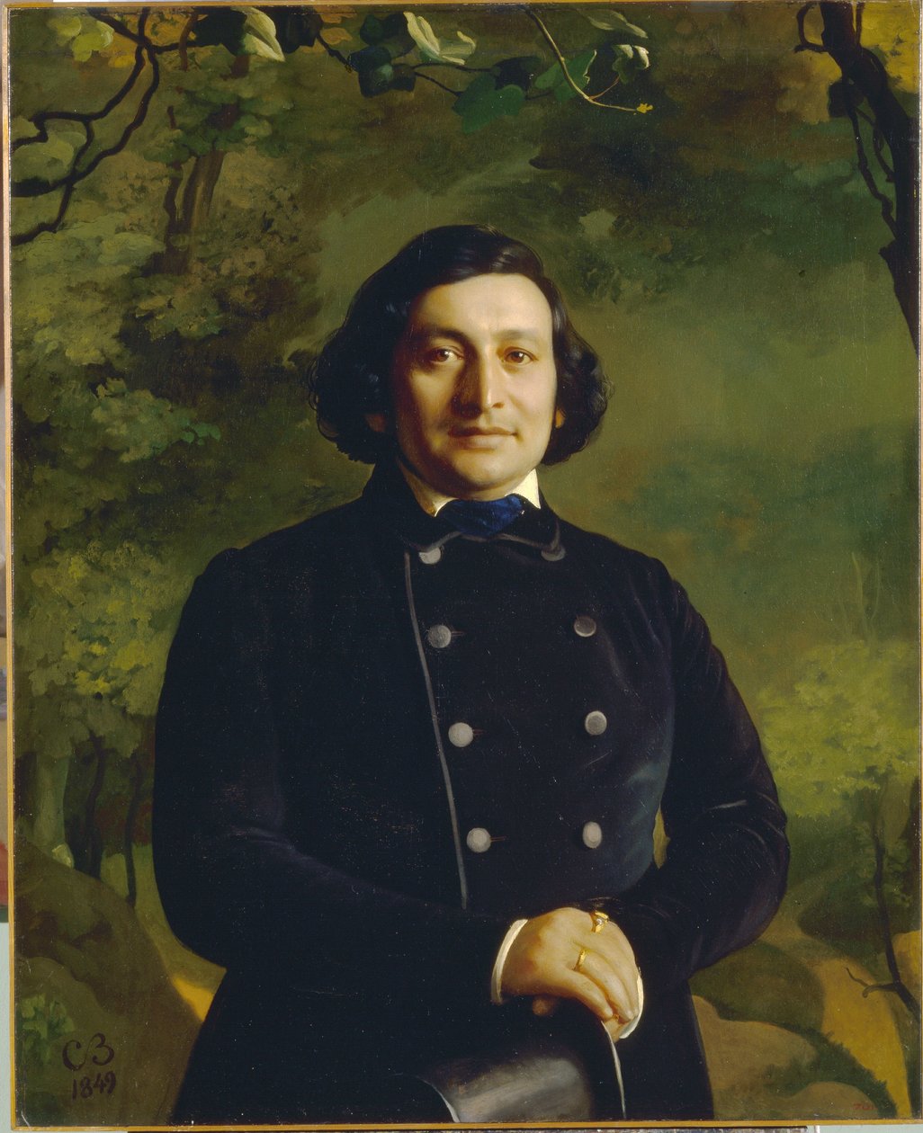 Portret śpiewaka operowego Osipa Afanasiewicza Pietrowa (1806-1878). Obraz Siergieja (Sergei, Serguei) Konstantinovich Zaryanko (Zarianko) (1818-1870), olej na płótnie autorstwa Sergey Konstantinovich Zaryanko