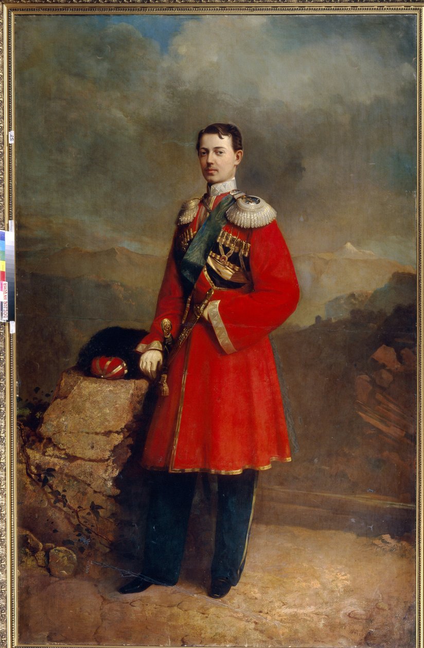 Portret wielkiego księcia Mikołaja Aleksandrowicza Rosji (Nikołaj Aleksandrowicz Romanow autorstwa Sergey Konstantinovich Zaryanko