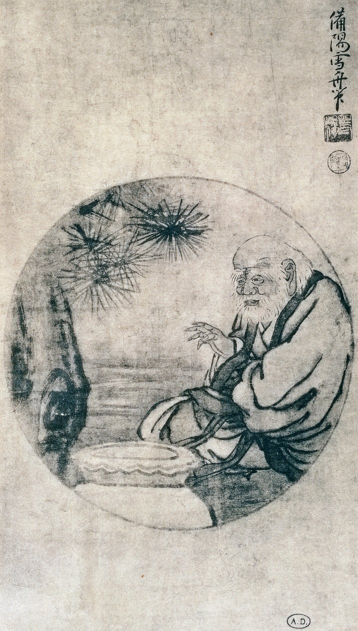 Portret Lao-Tzu, chińskiego filozofa z VI wieku pne, rysunek Sesshu Toyo (1420-1506), cywilizacja japońska, okres Muromachi autorstwa Sesshû Tôyô