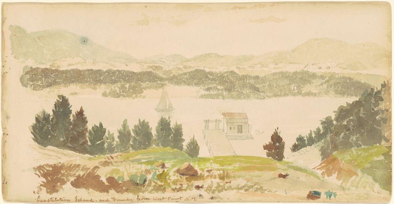 Constitution Island i Foundry z West Point w Nowym Jorku autorstwa Seth Eastman