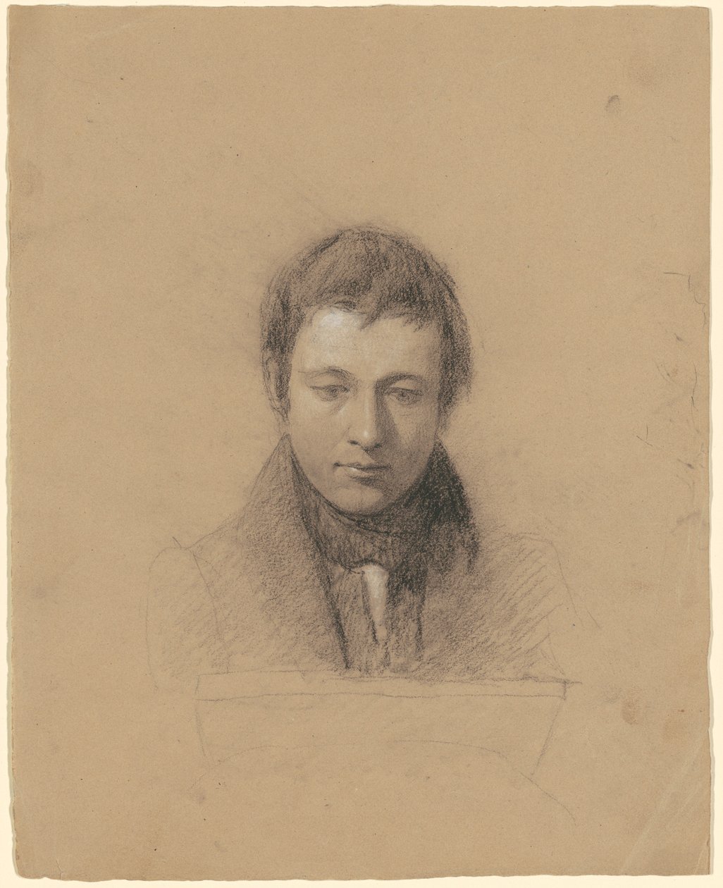 Portret Johna Cheneya, ok. 1830 (węgiel i kikut wzmocniony białą kredą na papierze) autorstwa Seth Wells Cheney