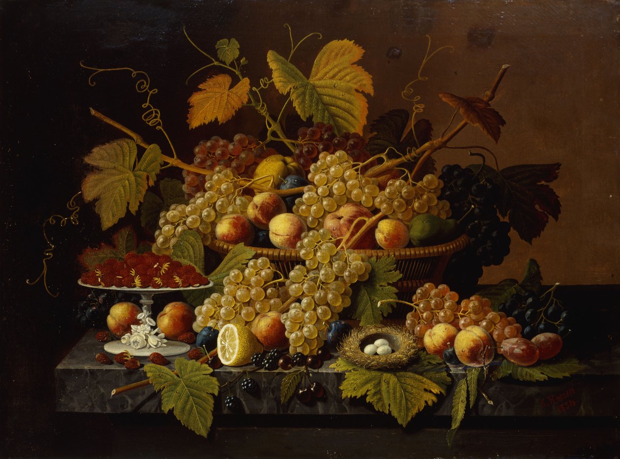 Martwa natura z owocami, 1854 autorstwa Severin Roesen