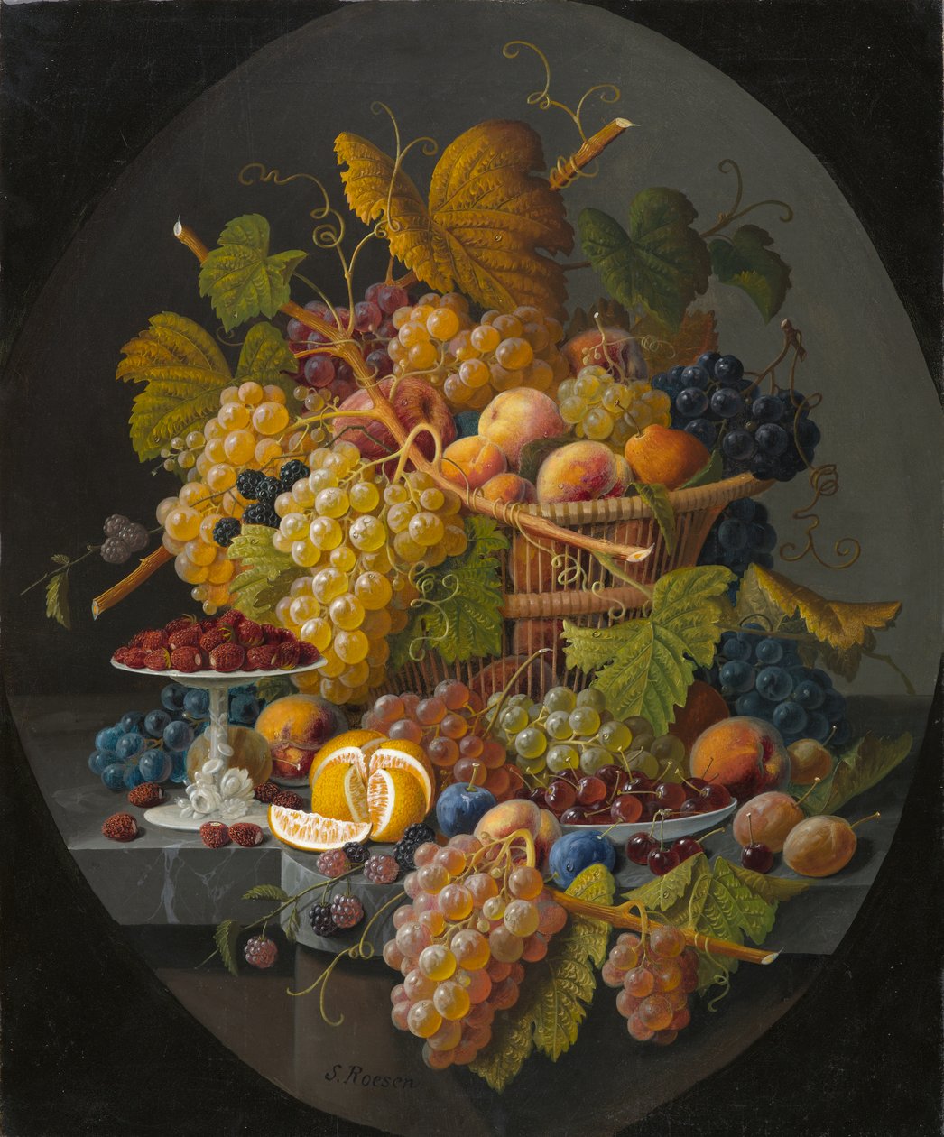 Martwa natura z owocami, ok. 1855-1860 autorstwa Severin Roesen