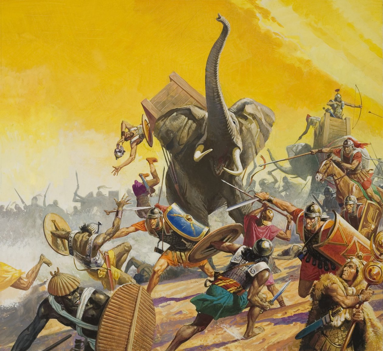 Hannibal i Scypion (gwasz na papierze) autorstwa Severino Baraldi