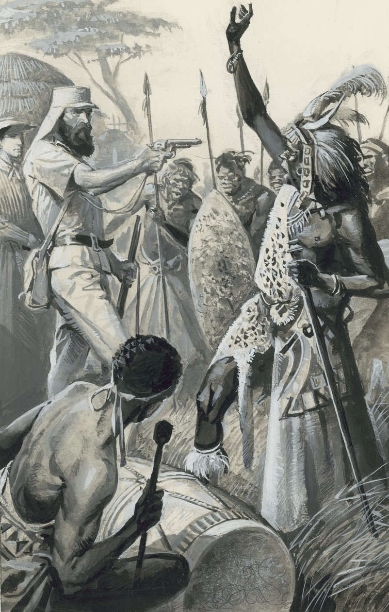 Samuel Baker (gwasz na papierze) autorstwa Severino Baraldi