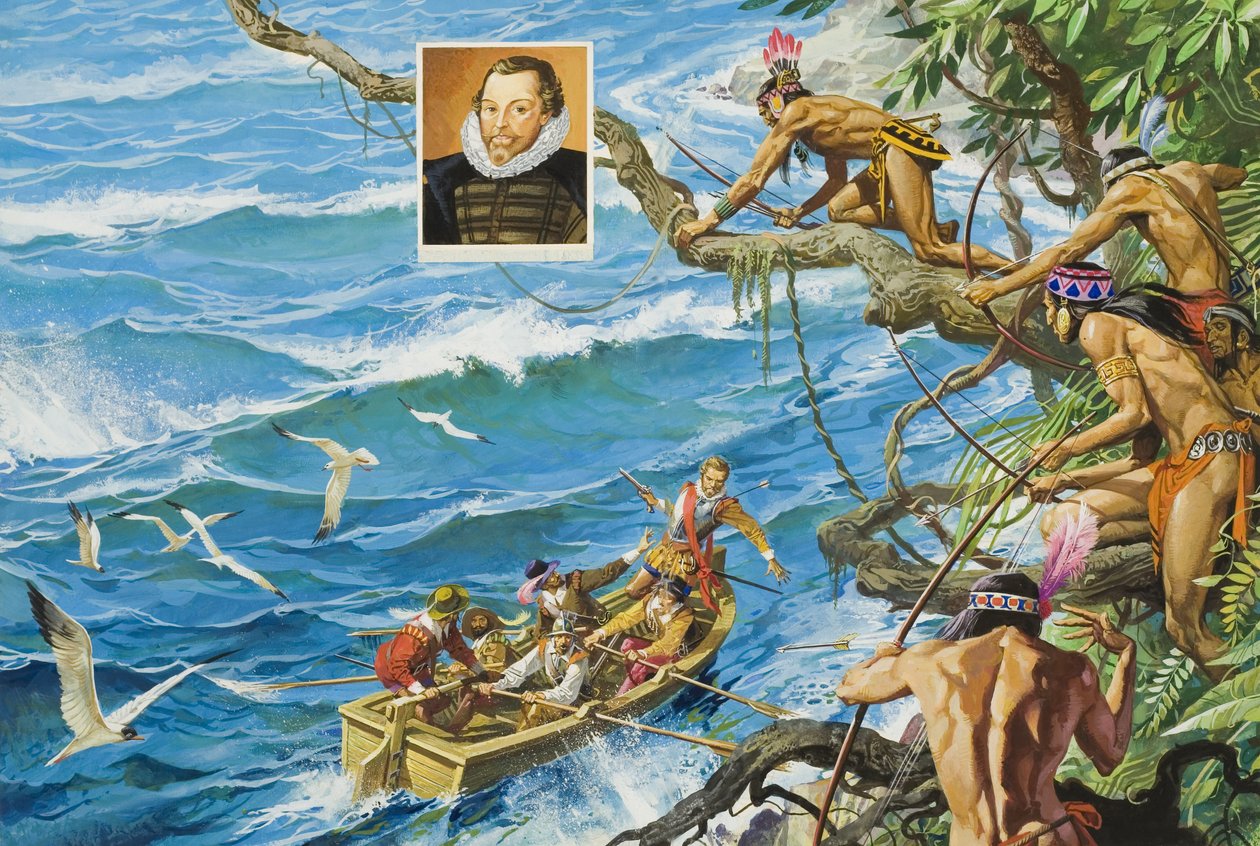 Sir Francis Drake (ok. 1540-96) (gwasz na papierze) autorstwa Severino Baraldi