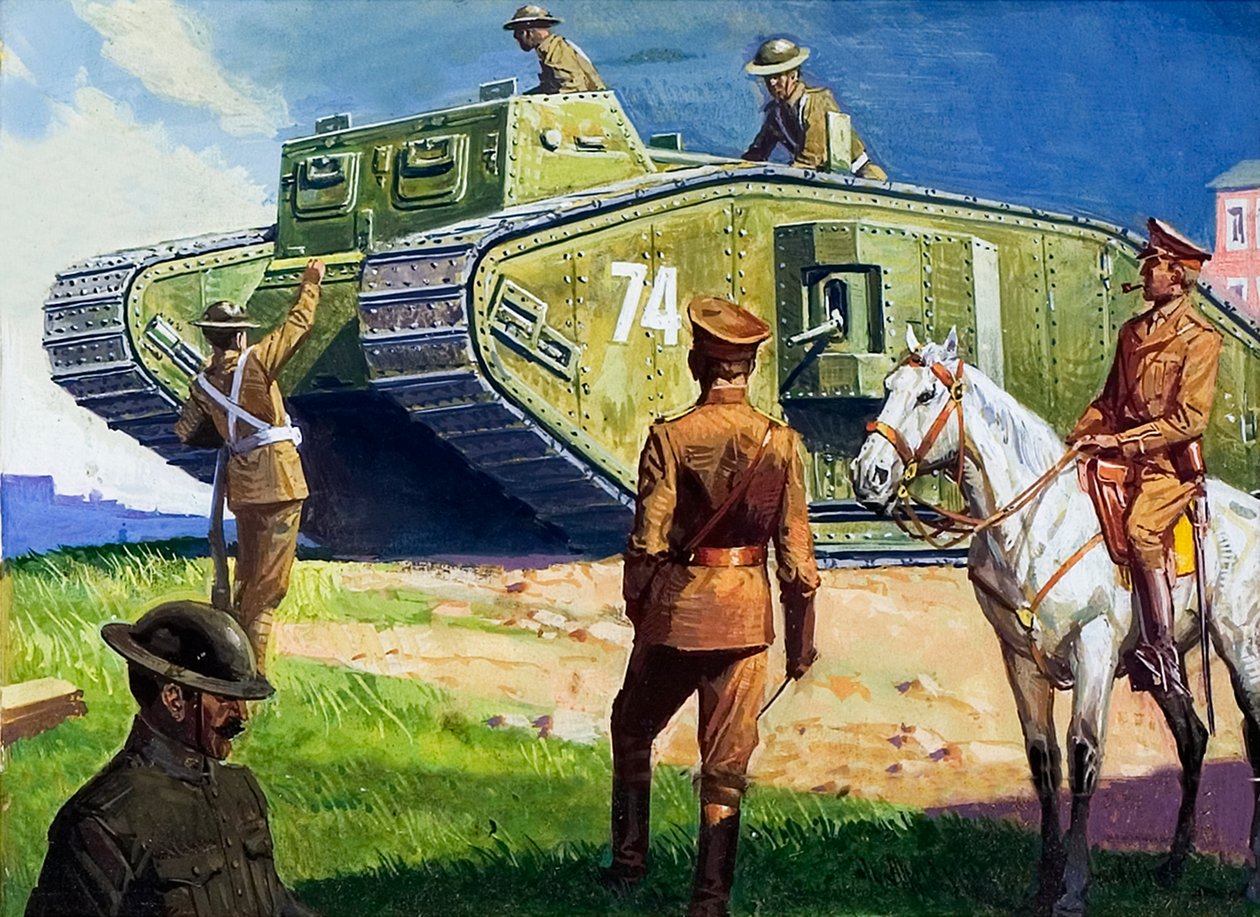 Czołg na froncie zachodnim autorstwa Severino Baraldi