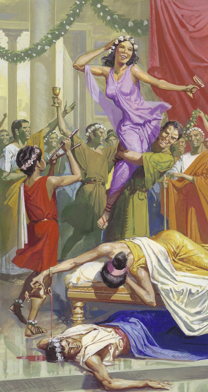 Rzymskie święto Saturnalia (gwasz na papierze) autorstwa Severino Baraldi