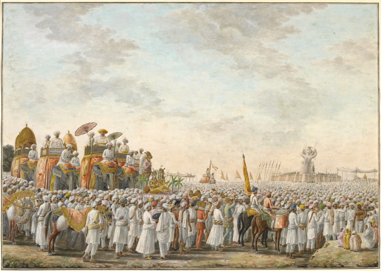 Mailah-Jahn, 1807-30 (guašas ir grafitas su auksu ant popieriaus) autorstwa Sewak Ram