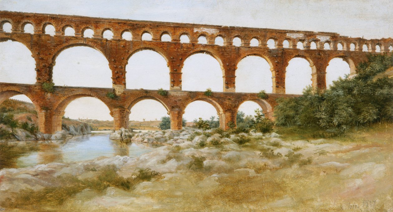 Krajobraz z Pont du Gard autorstwa Seweryn Mielżyński