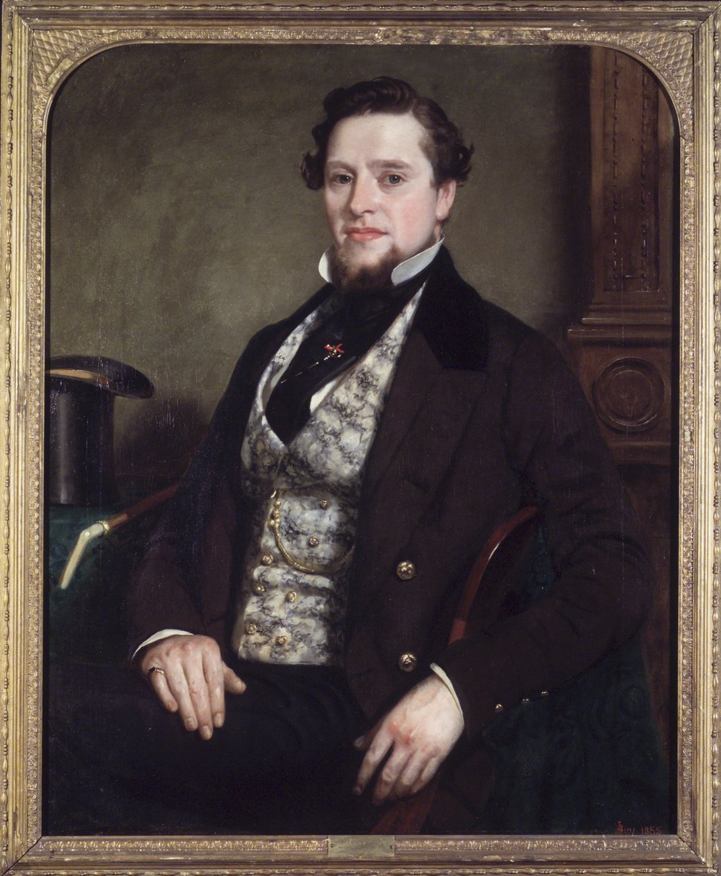 Portret dżentelmena, 1855 autorstwa Seymour Joseph Guy