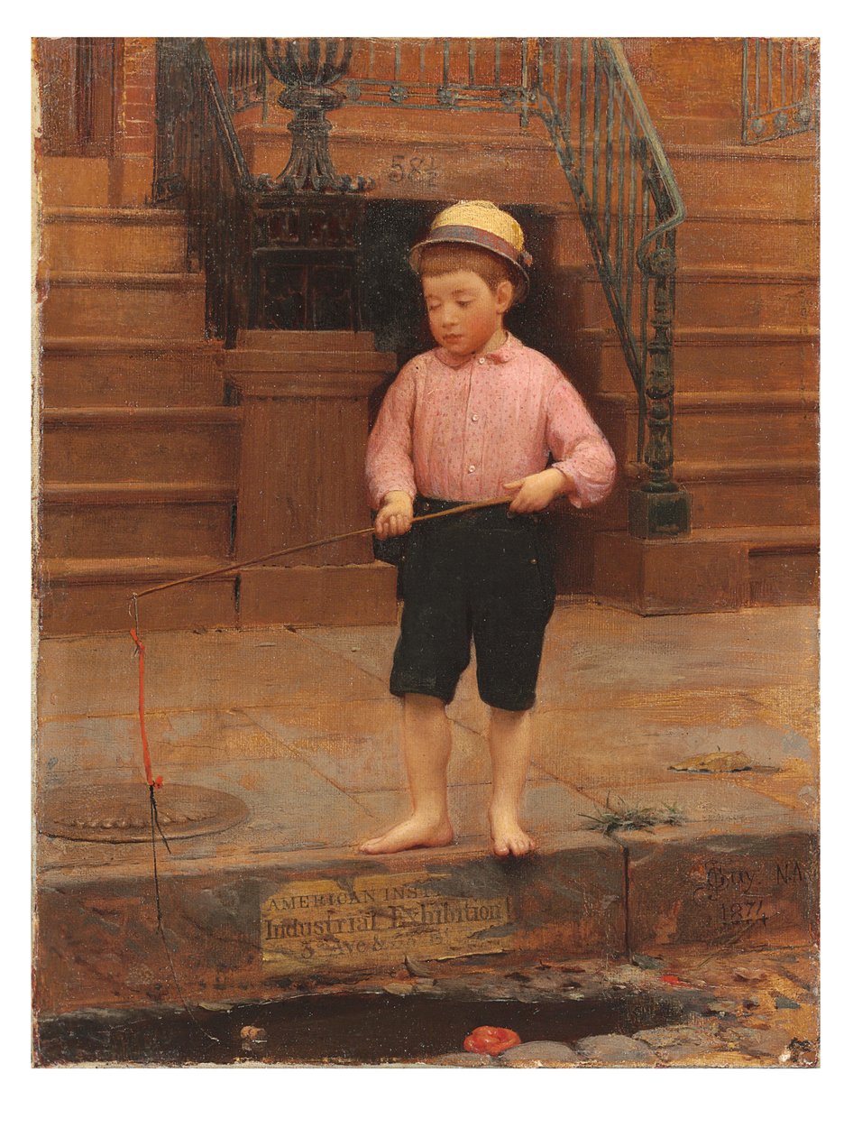 Chłopiec łowiący ryby przy 58 ½ East 10th Street, 1871 autorstwa Seymour Joseph Guy