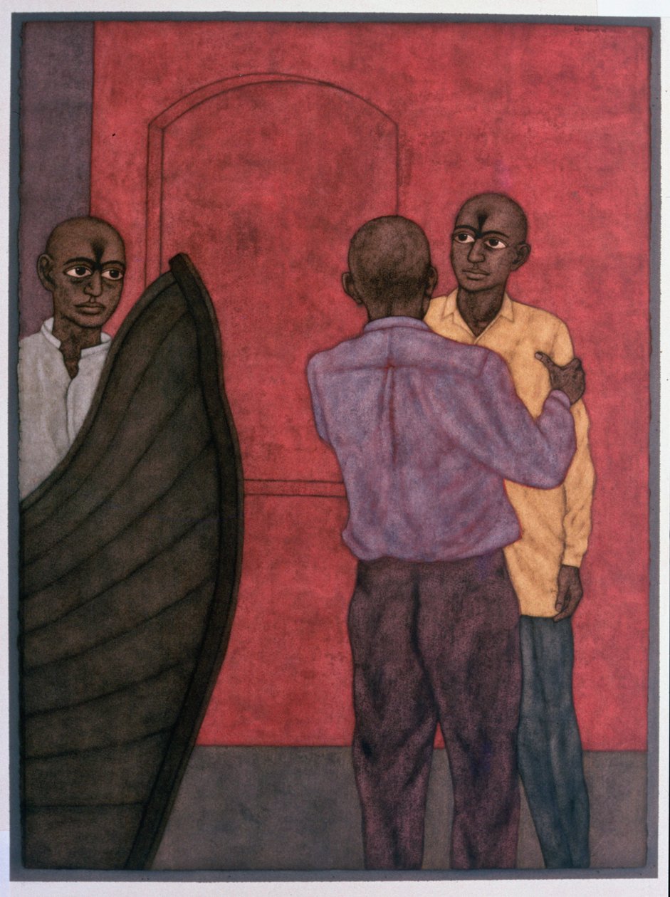 Powrót do domu - po długiej nieobecności, 1998 (wc na papierze) autorstwa Shanti Panchal