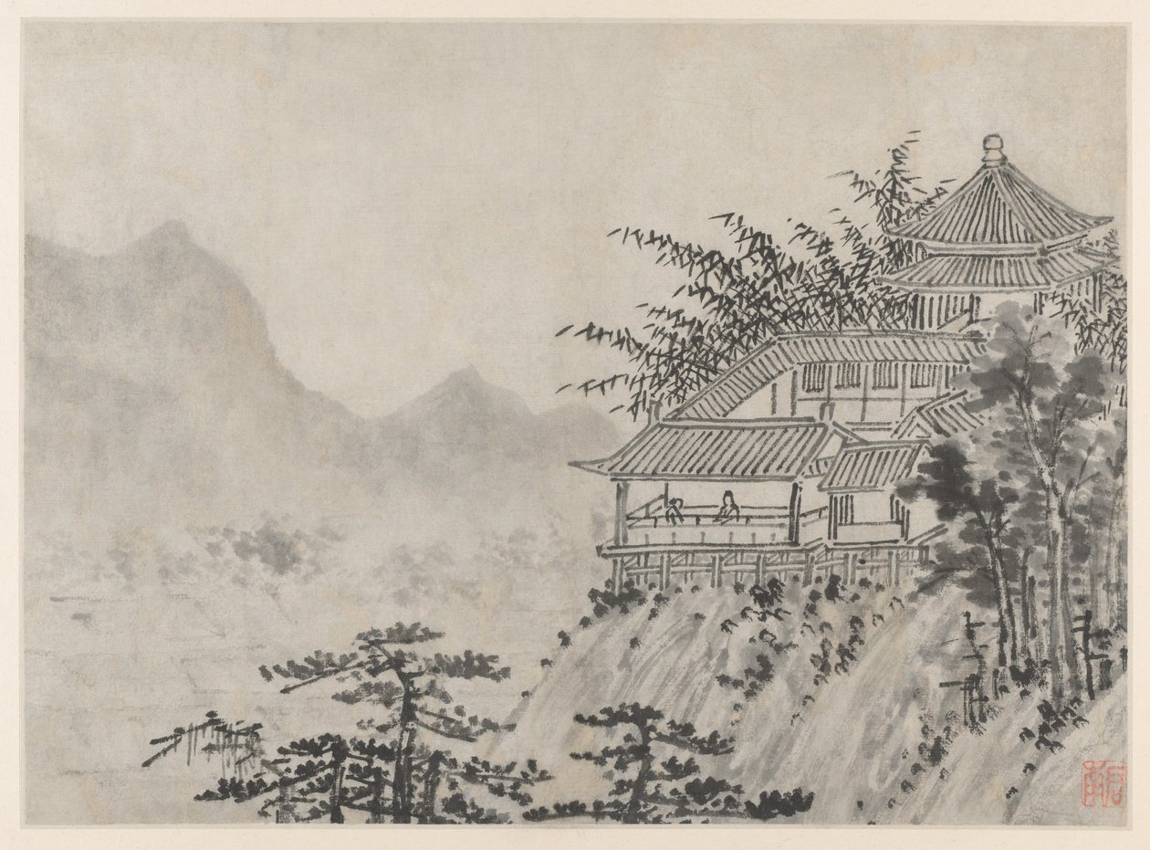 Dwanaście widoków Tiger Hill, Suzhou: tysiąc akrów chmur, po 1490 r. autorstwa Shen Zhou