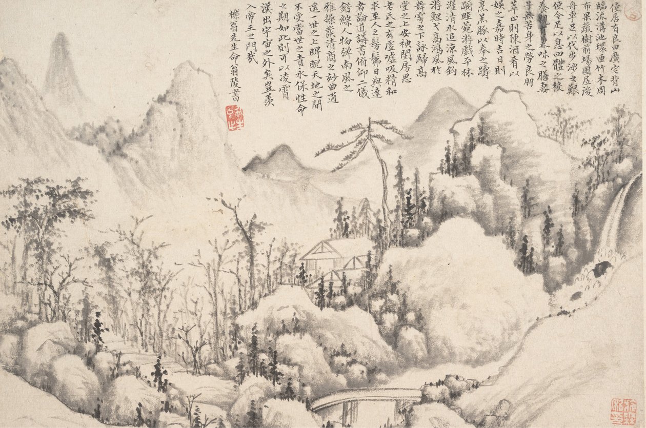 Rekolekcje górskie, datowane na 1654-55. autorstwa Shi Lin