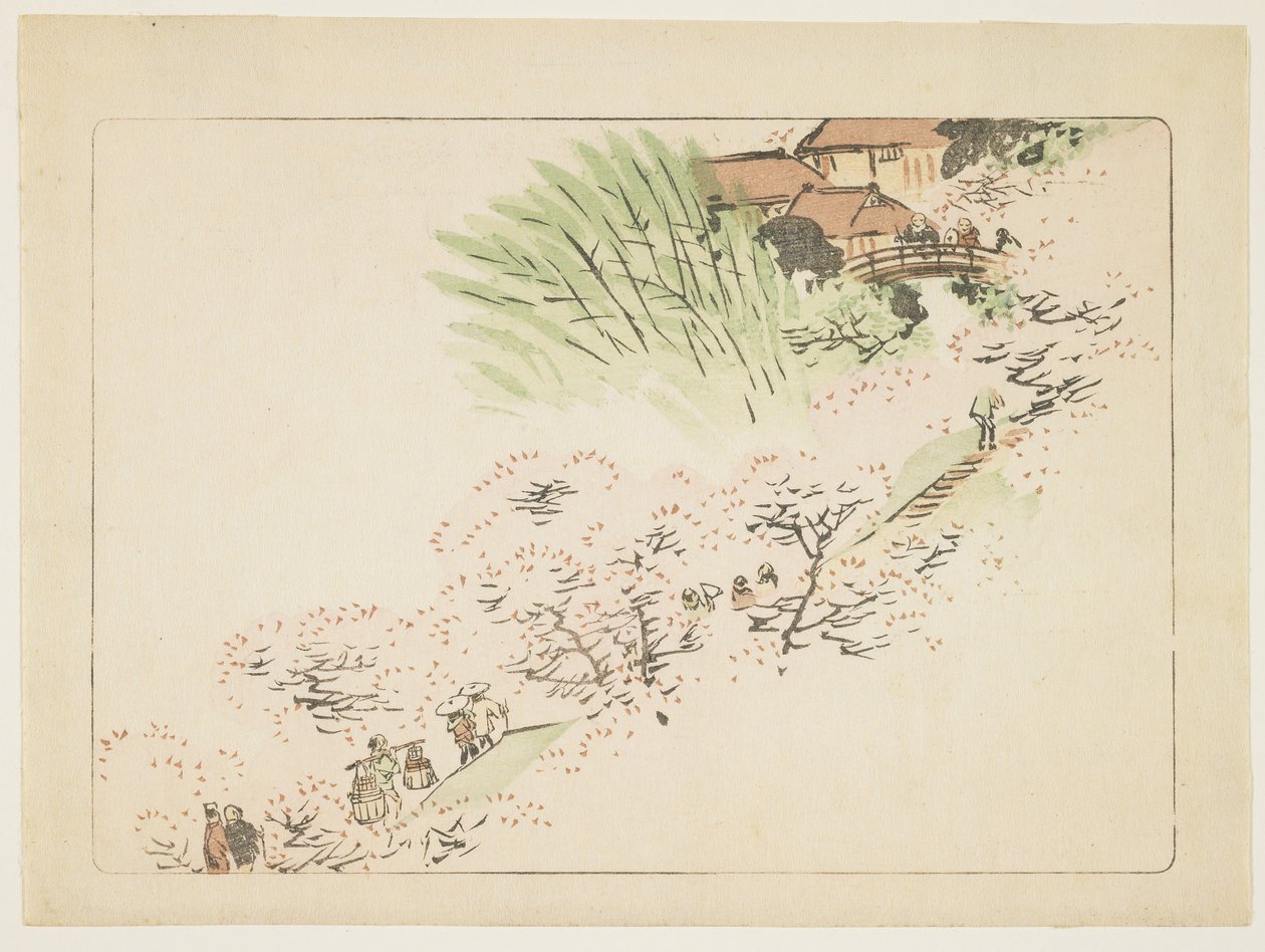 Kwitnąca Wiśnia Górska 1877 autorstwa Shibata Zeshin