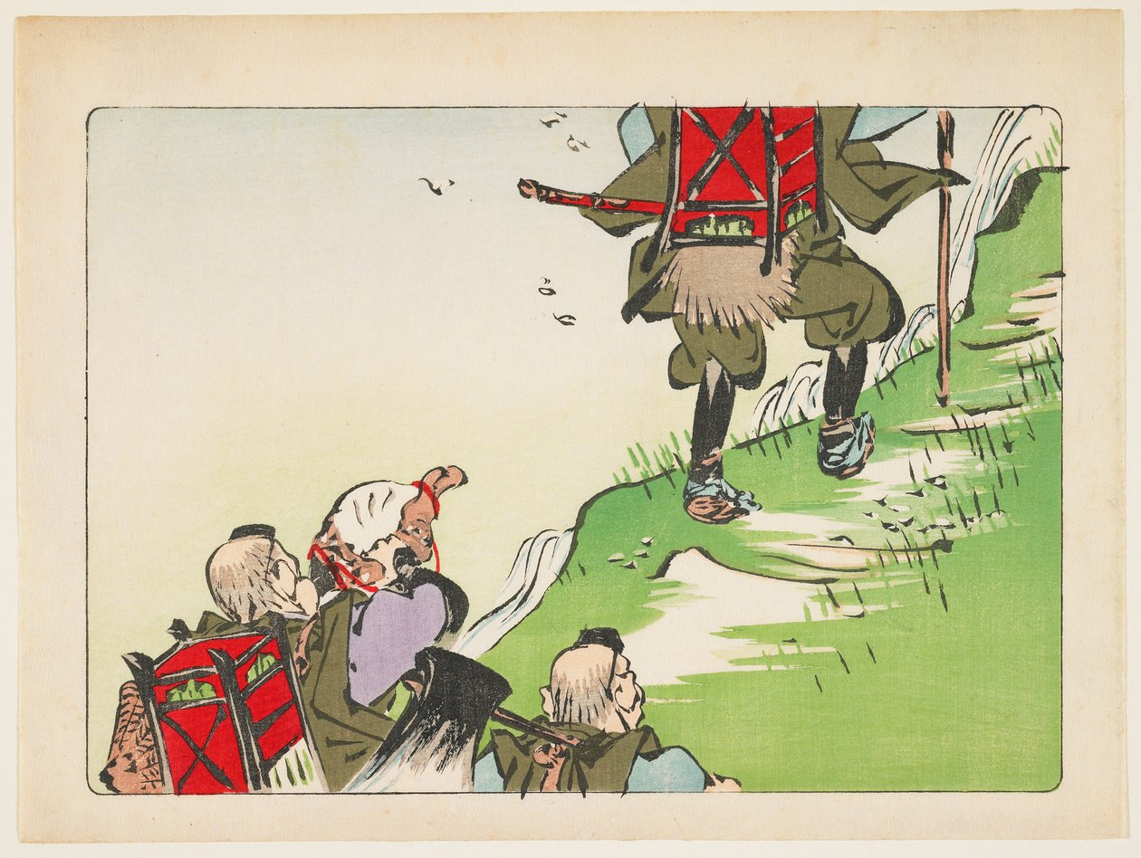 (Procesja pielgrzymów) autorstwa Shibata Zeshin