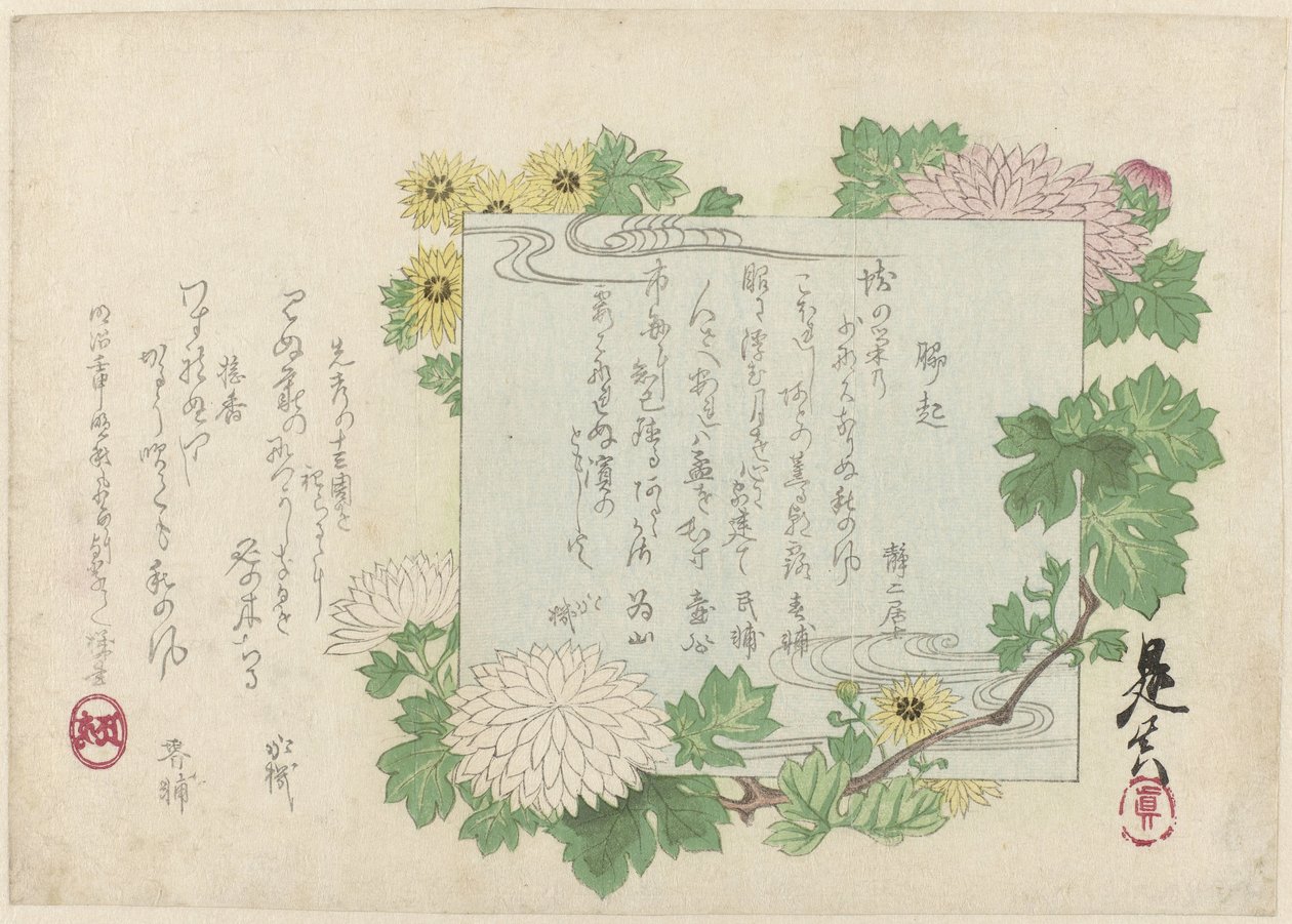 Chryzantemy autorstwa Shibata Zeshin