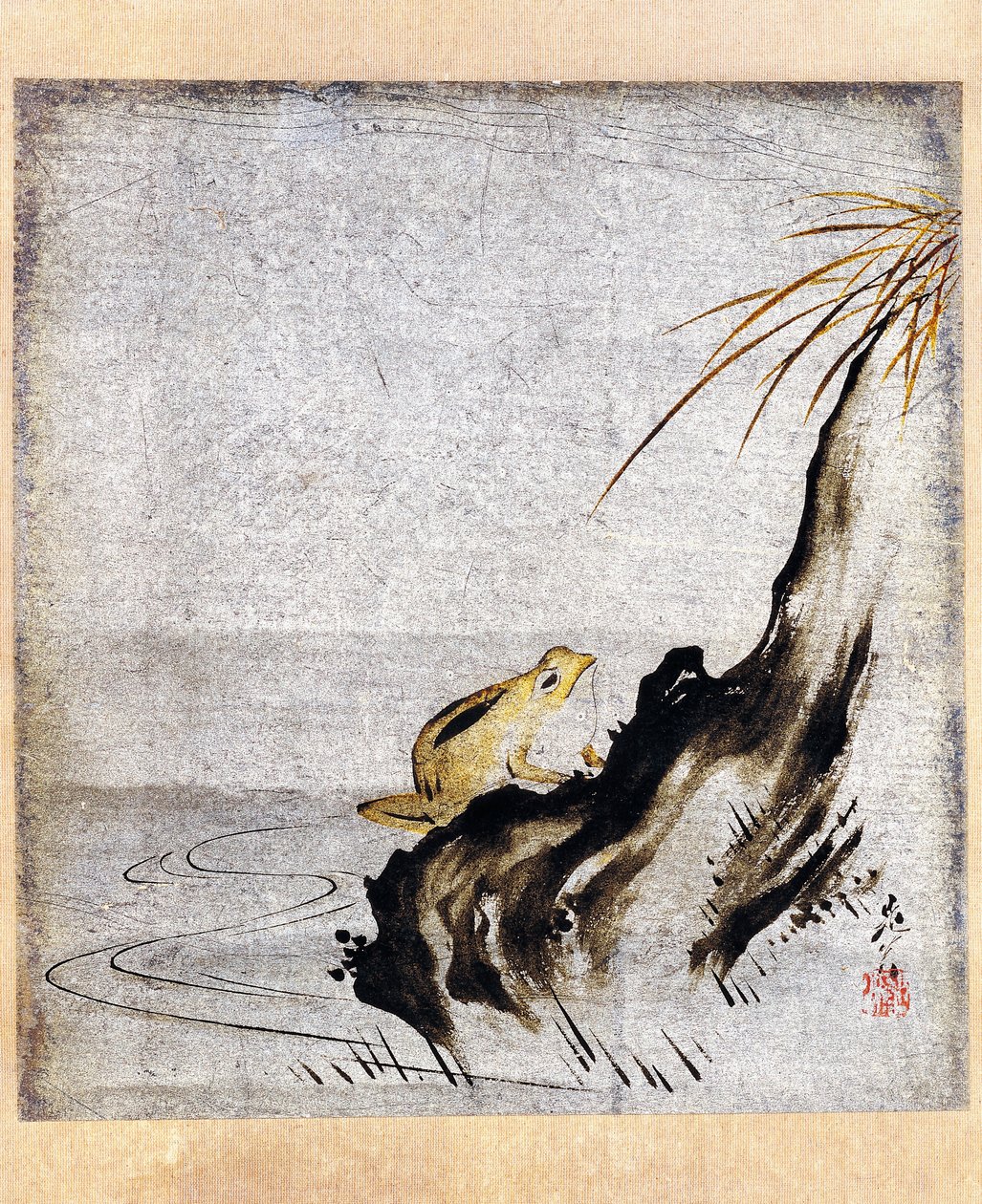 Żaba w stawie autorstwa Shibata Zeshin