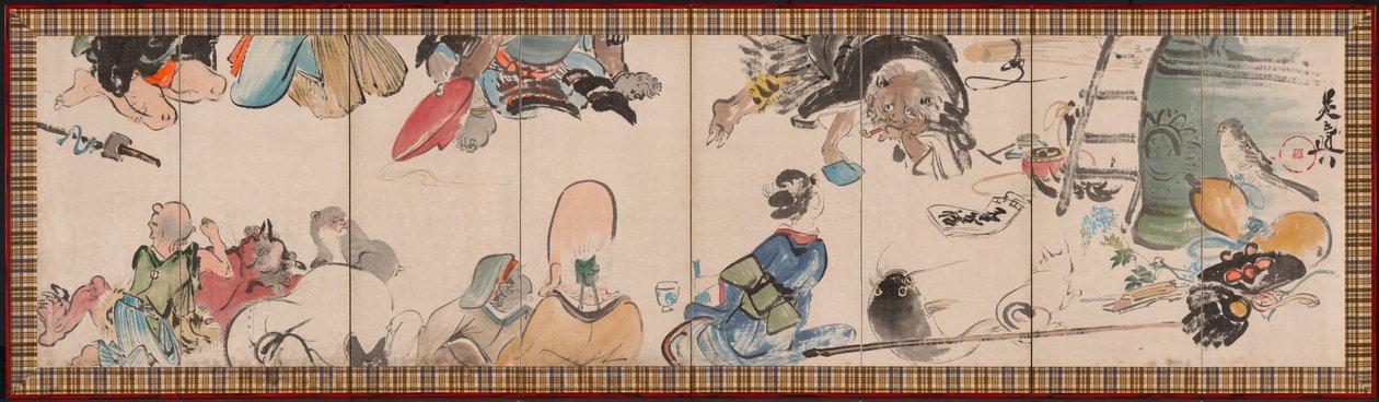 Zbieranie przedmiotów Otsu-e autorstwa Shibata Zeshin