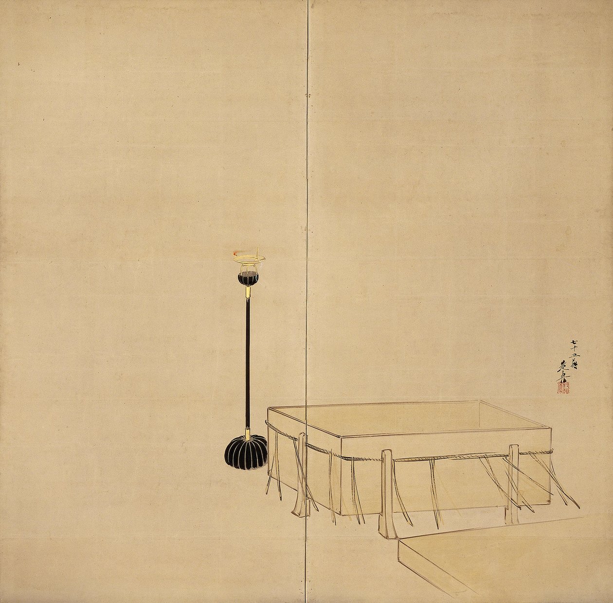 Ibaraki [lewa część pary] autorstwa Shibata Zeshin