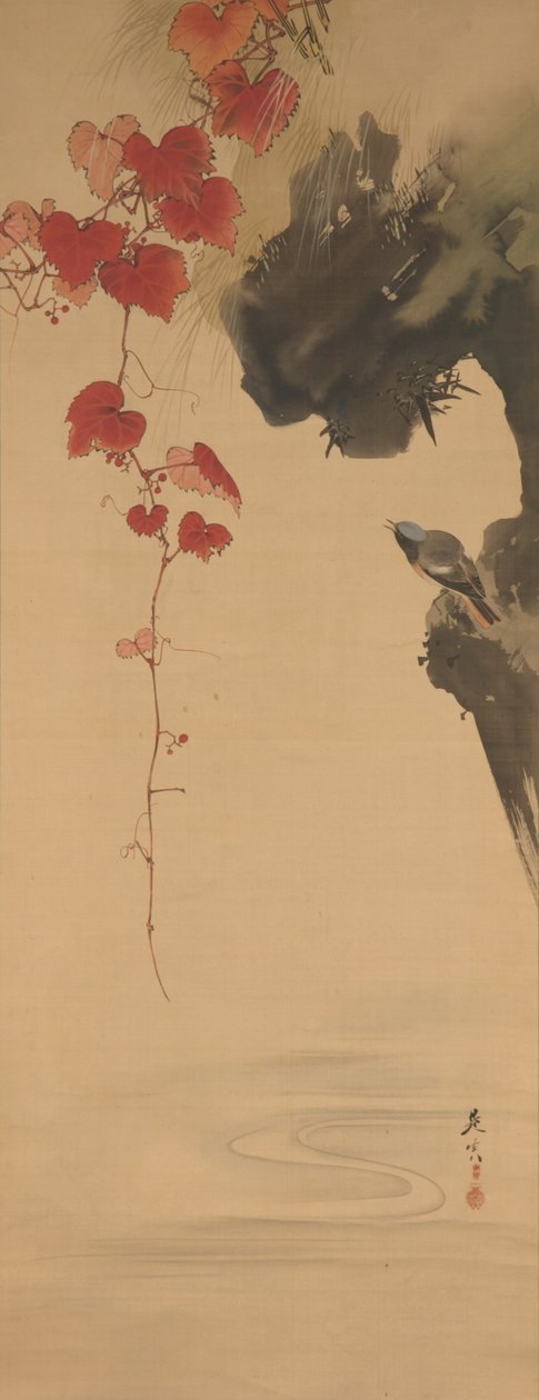 Blätter und Vogel autorstwa Shibata Zeshin