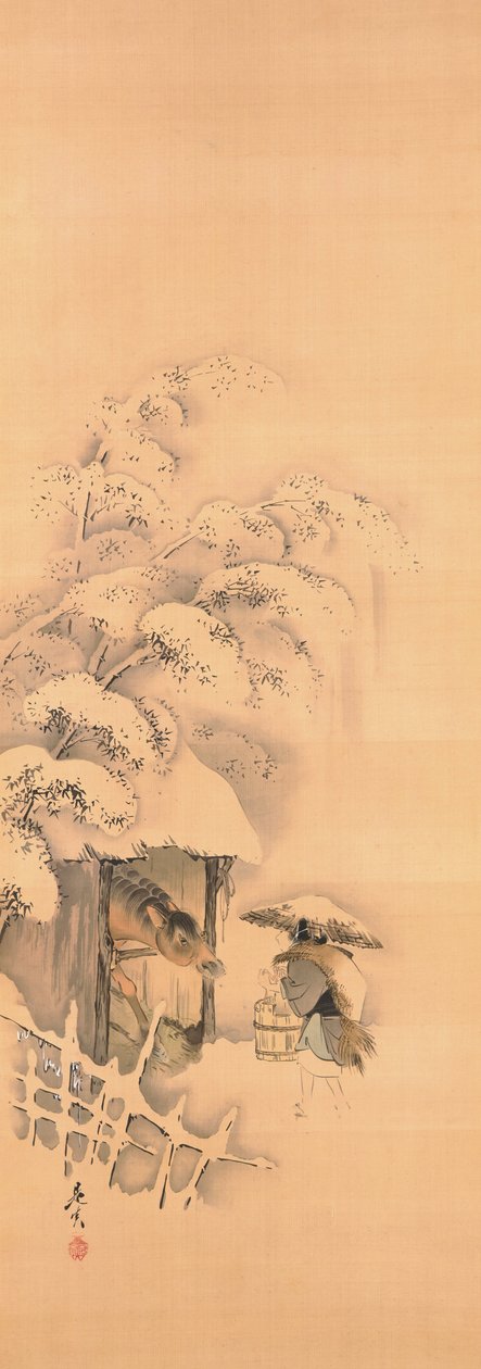 Noh-Spiel Hachinoki, eines von drei autorstwa Shibata Zeshin