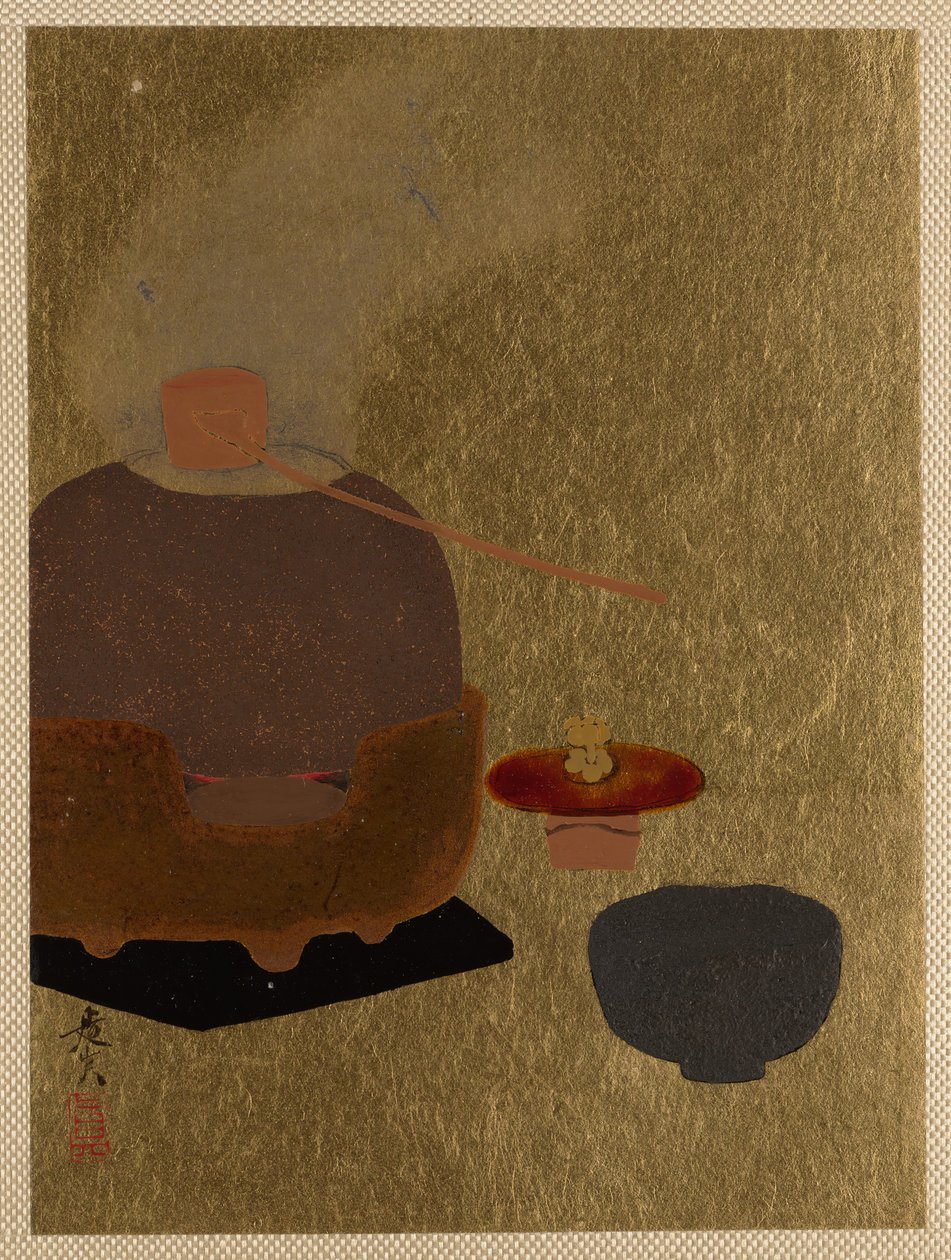 Aparat do ceremonii parzenia herbaty. autorstwa Shibata Zeshin