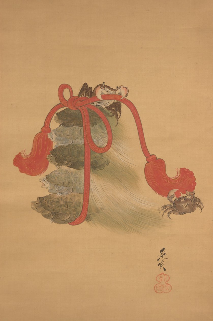 Schildkröten und Krabben autorstwa Shibata Zeshin