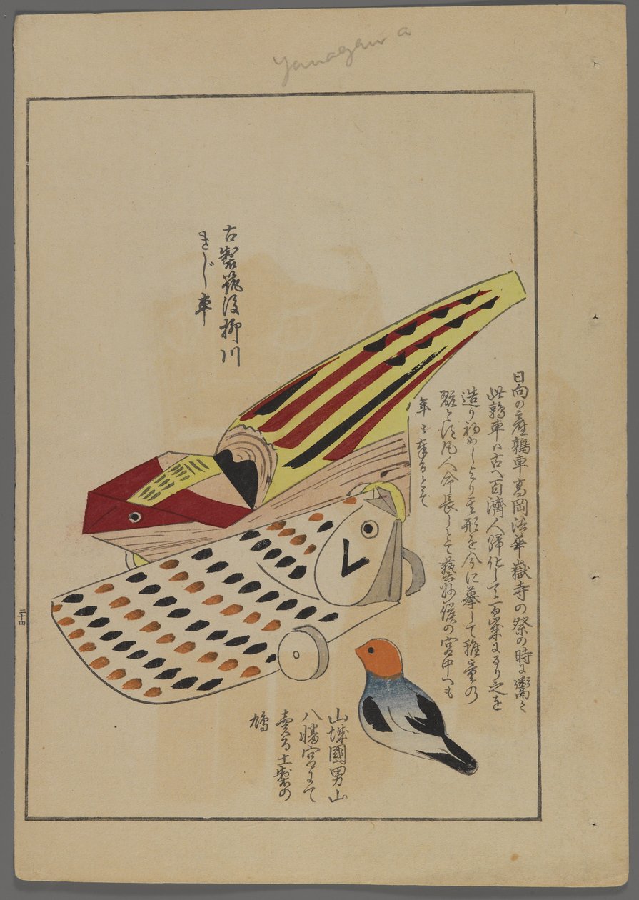 Japońskie zabawki z Unai no tomo (Przyjaciół dzieci) Shimizu Seifu, 1891-1923. Ptak, ryba i gad. autorstwa Shimizu Seifu