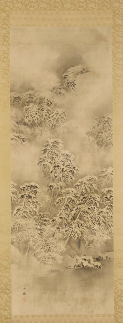 Zimowy krajobraz, okres Edo lub epoka Meiji, ca. 1865-1870. autorstwa Shiokawa Bunrin