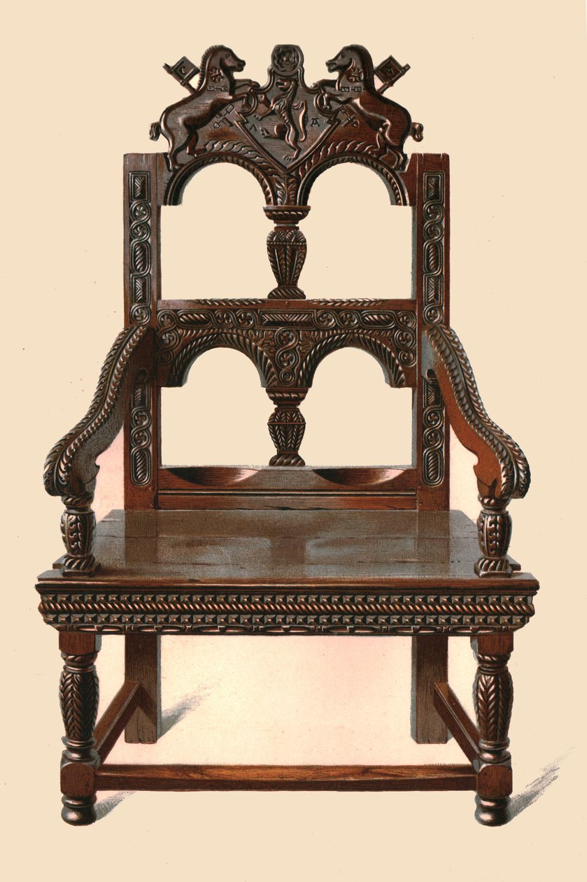 Krzesło dębowe Cacqueteuse, 1904 autorstwa Shirley Charles Llewellyn Slocombe