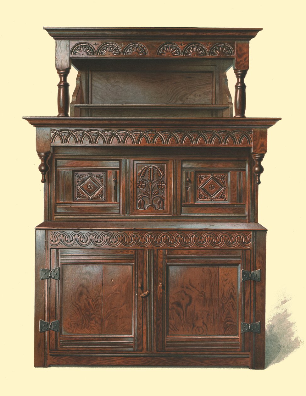 Tridarn, dębowa szafa dworska, 1904 autorstwa Shirley Charles Llewellyn Slocombe