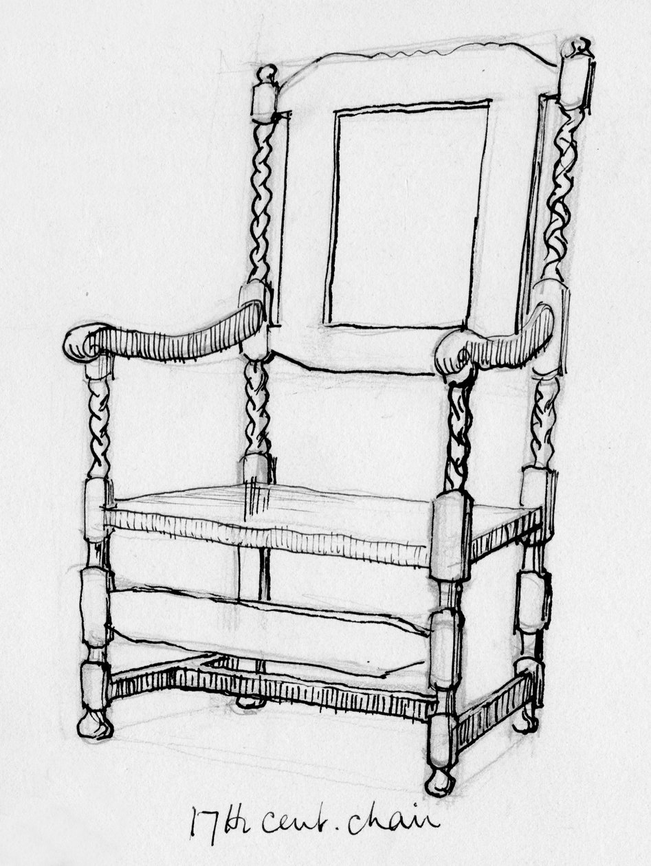 "Krzesło z XVII wieku", ok. 1760, ok. 1950. autorstwa Shirley Markham