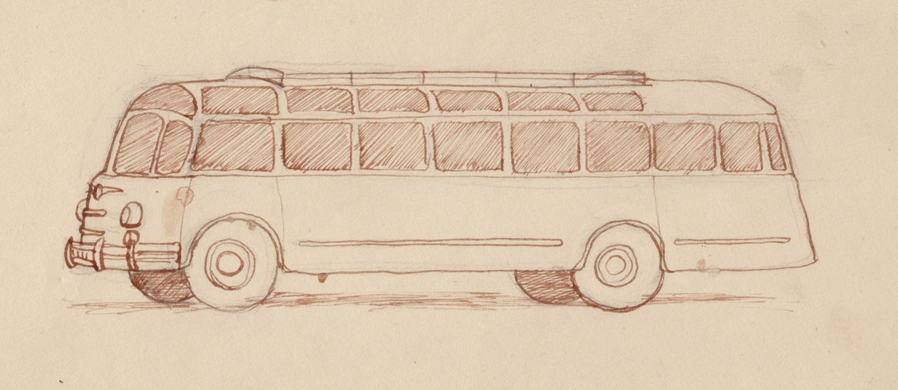 Autobus, Paryż, Francja, 1951. autorstwa Shirley Markham