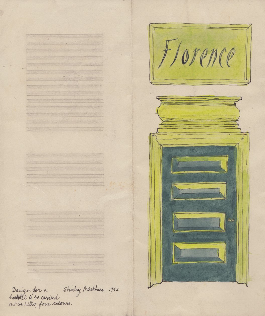 Ulotka Florencja, 1952. autorstwa Shirley Markham