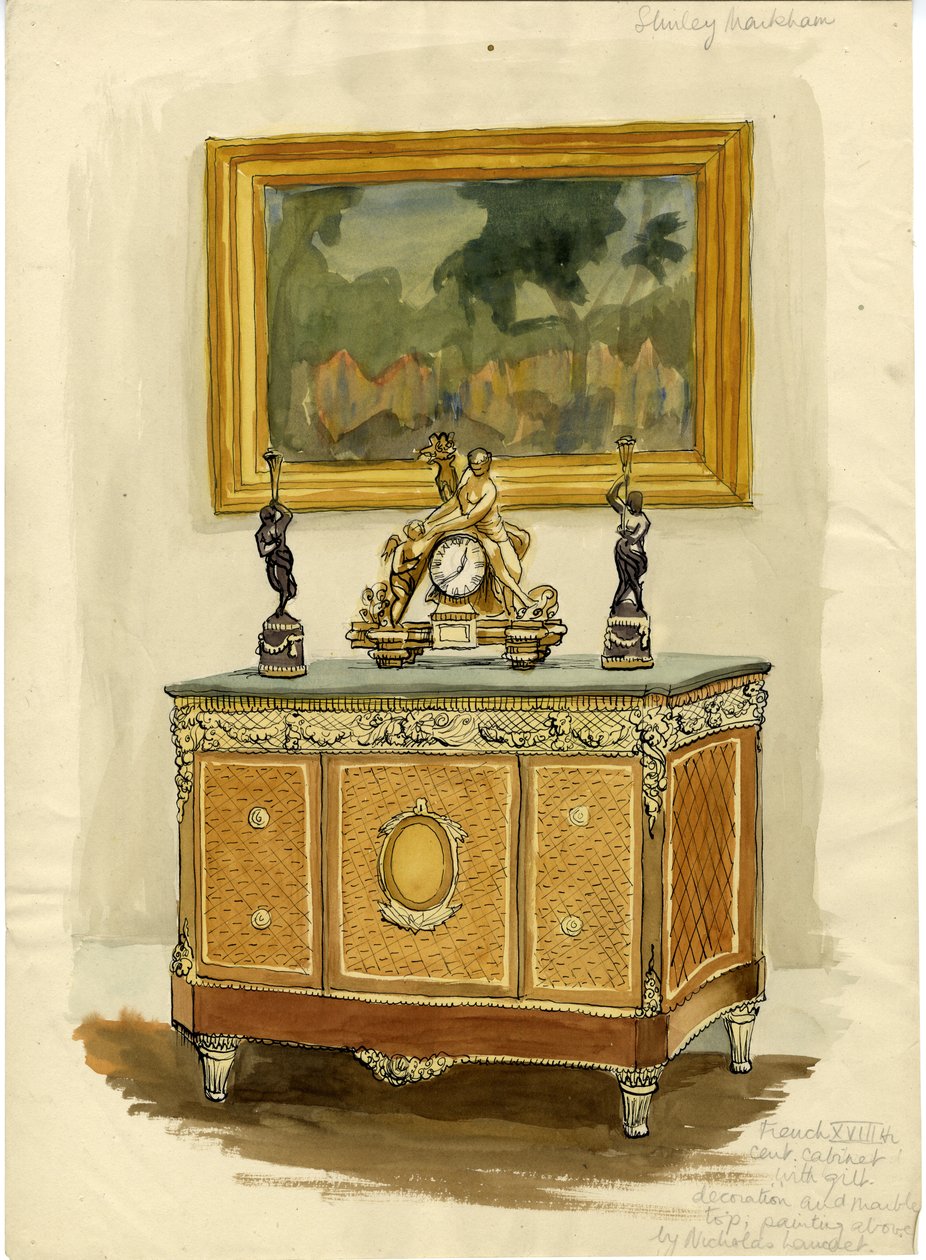 „Francuski gabinet z XVIII wieku”, ok. 1950 r. autorstwa Shirley Markham