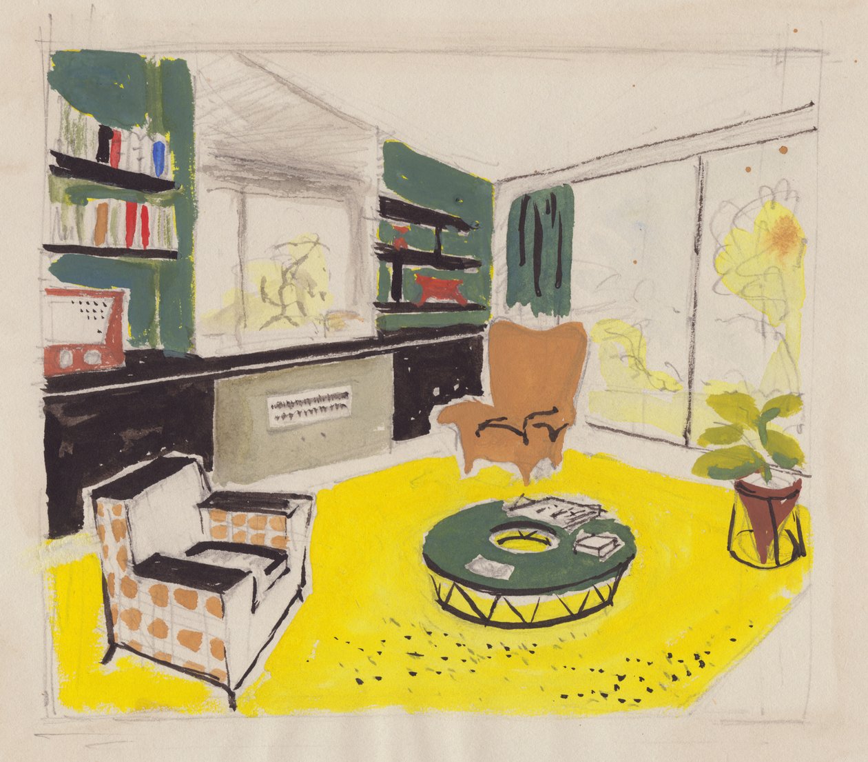 Projekt wnętrz, 1951. autorstwa Shirley Markham