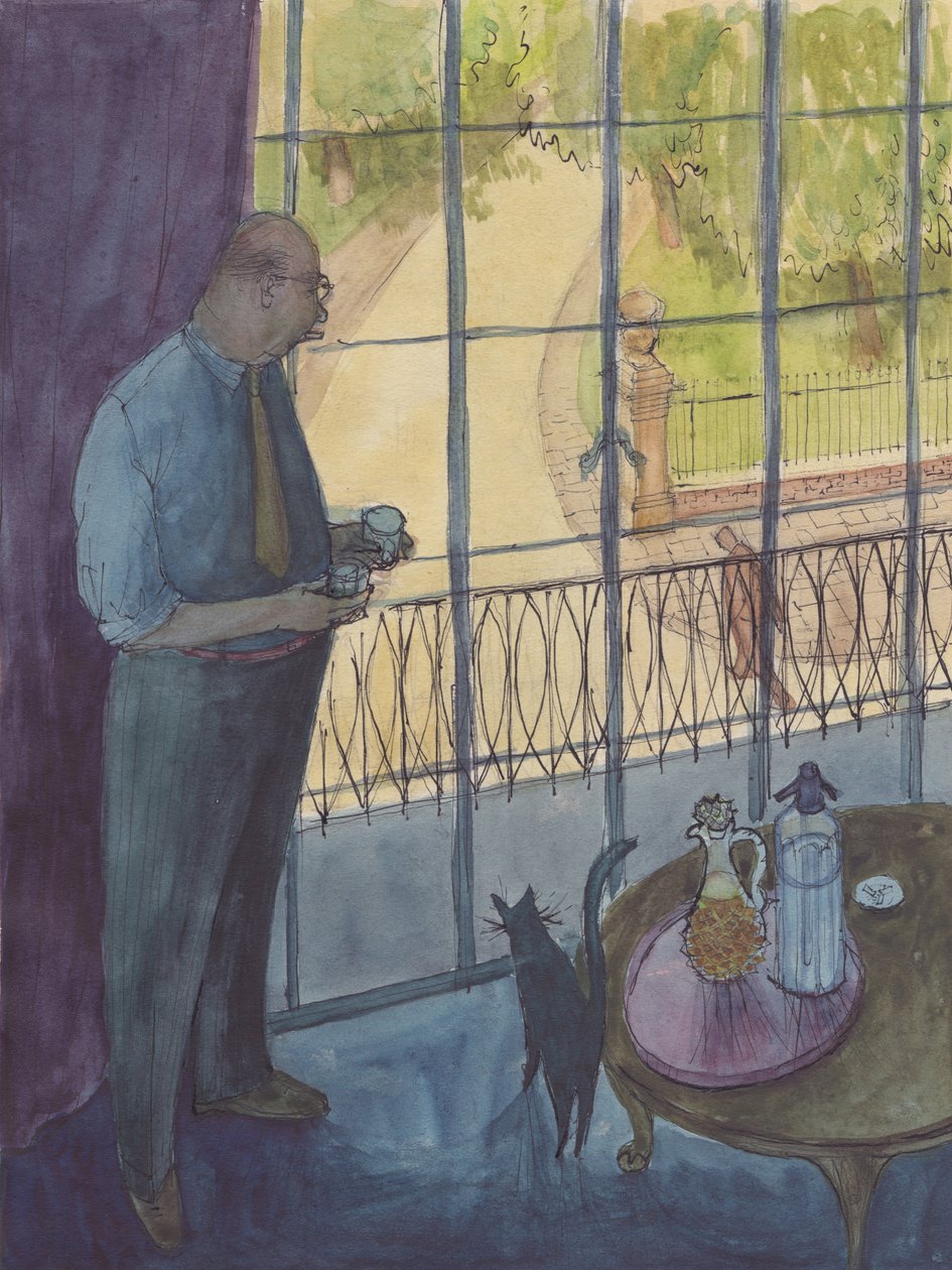 Mężczyzna wyglądający przez okno, 1952. autorstwa Shirley Markham