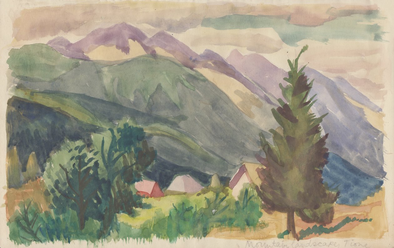 „Krajobraz górski, Tione”, ok. 1950. autorstwa Shirley Markham
